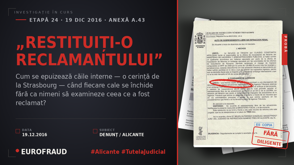 „RESTITUIȚI-O RECLAMANTULUI”