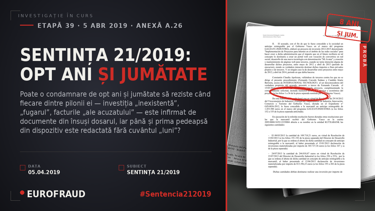 SENTINȚA 21/2019: OPT ANI ȘI JUMĂTATE